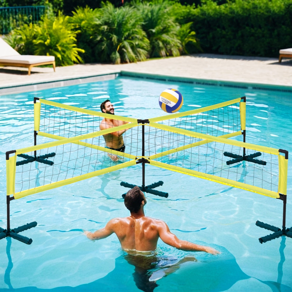 Marlook Water Volleyball Net Set Portable Swimming Pool Nets Game 4 Anchor Bags