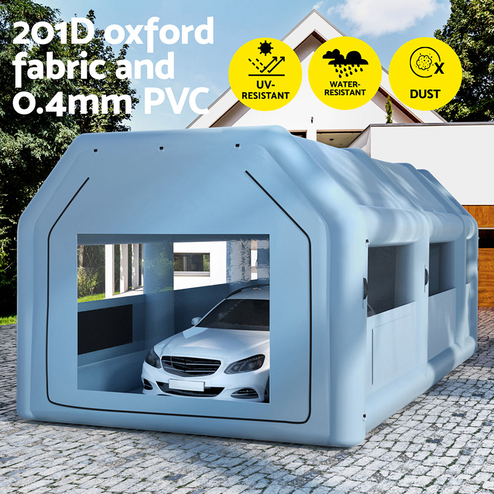 Marlook Inflatable Spray Booth 8.5X4.6M Car Paint Tent Filter System 2 Blowers