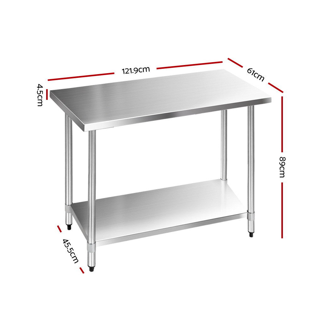 Marlook 1219x610mm Stainless Steel Kitchen Bench 430