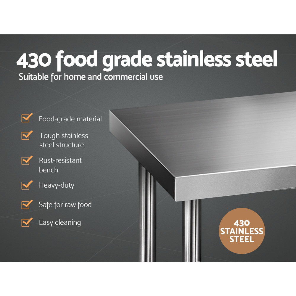 Marlook 1219x610mm Stainless Steel Kitchen Bench 430