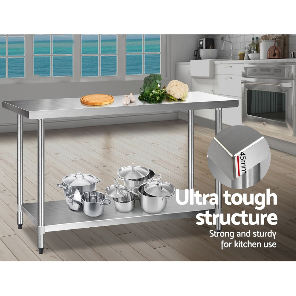 Marlook 1524x610mm Stainless Steel Kitchen Bench 430