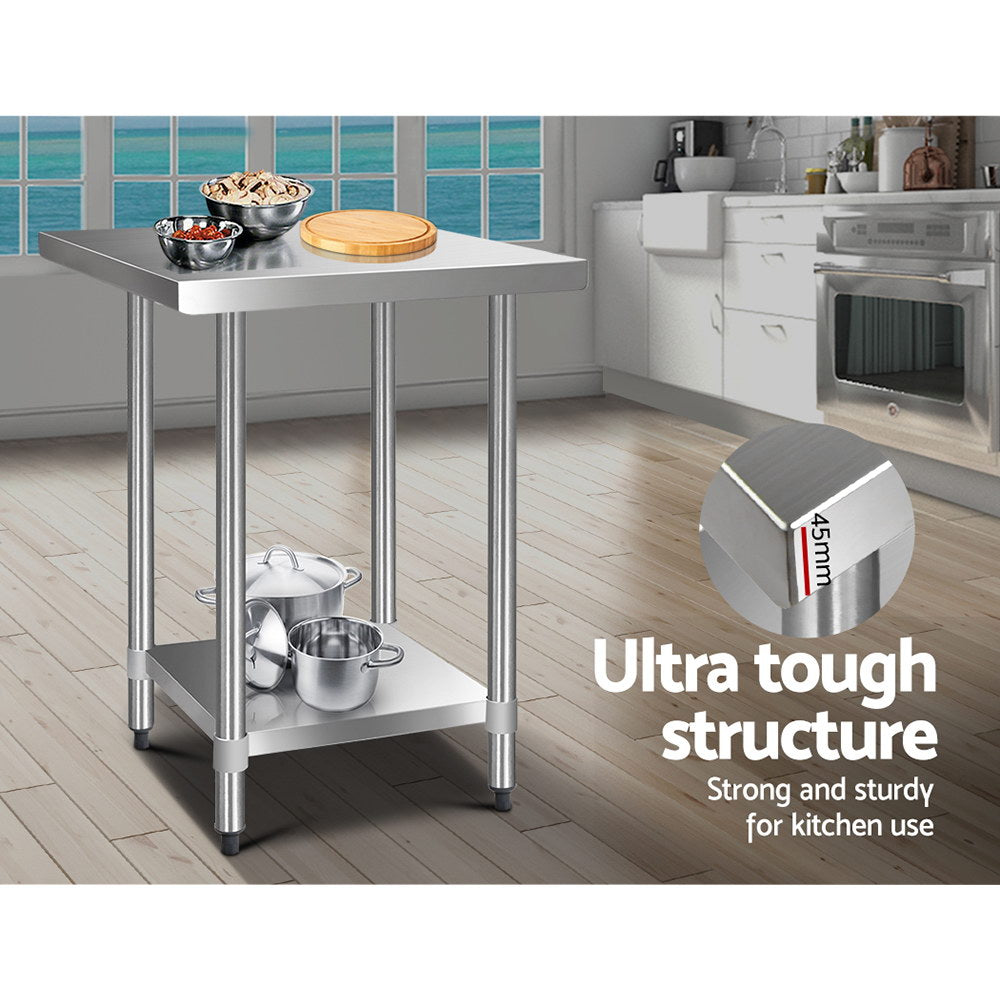 Marlook 760x760mm Stainless Steel Kitchen Bench 430