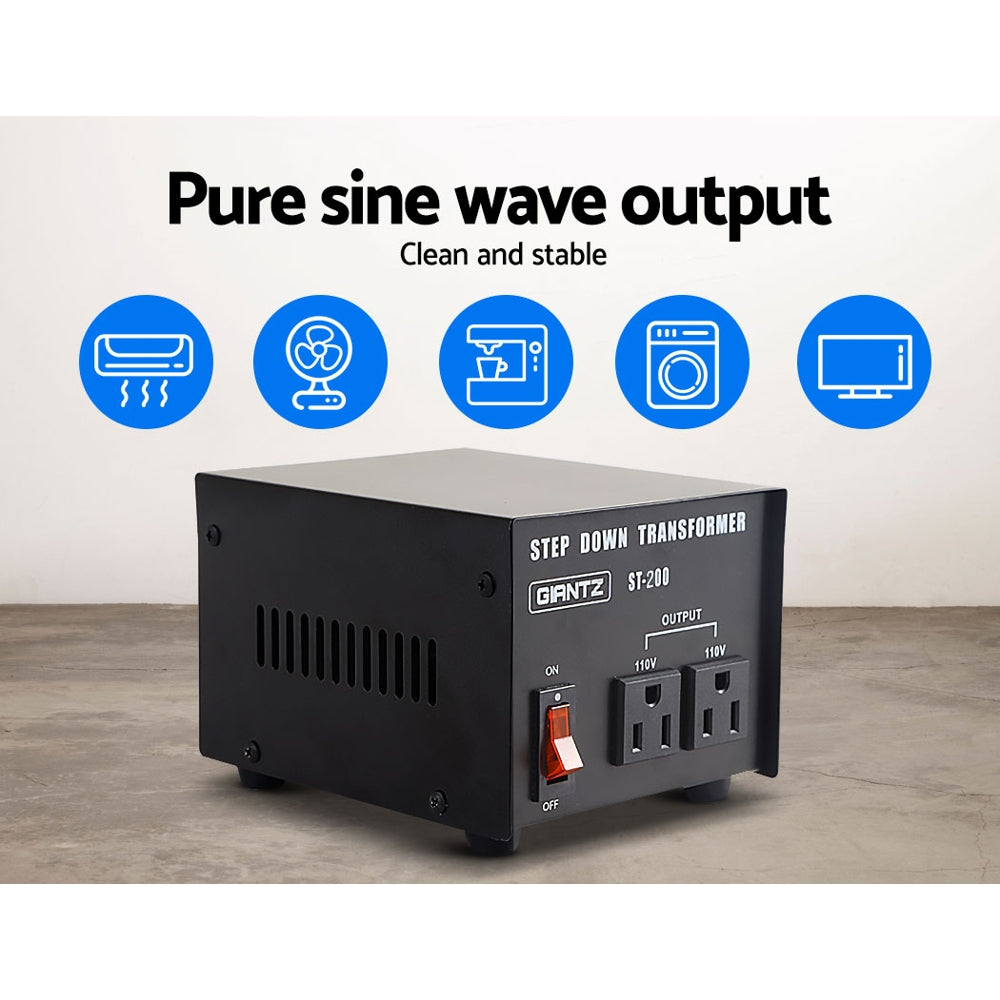 Marlook Step Down Transformer 200W 240V TO 110V Stepdown Voltage Converter AU-US