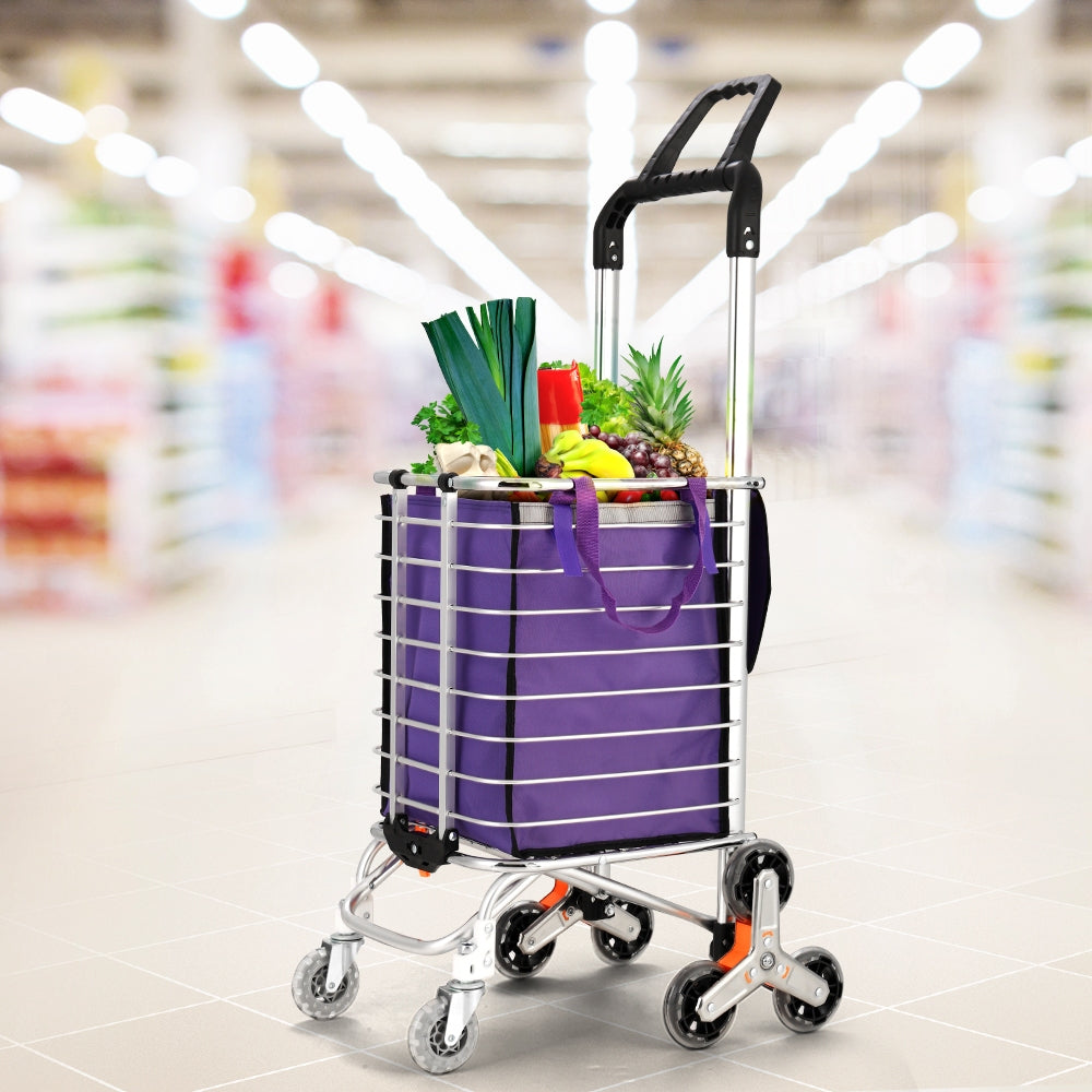 Marlook Foldable Shopping Cart Trolley 35L Grocery Bag Rolling Wheel Portable