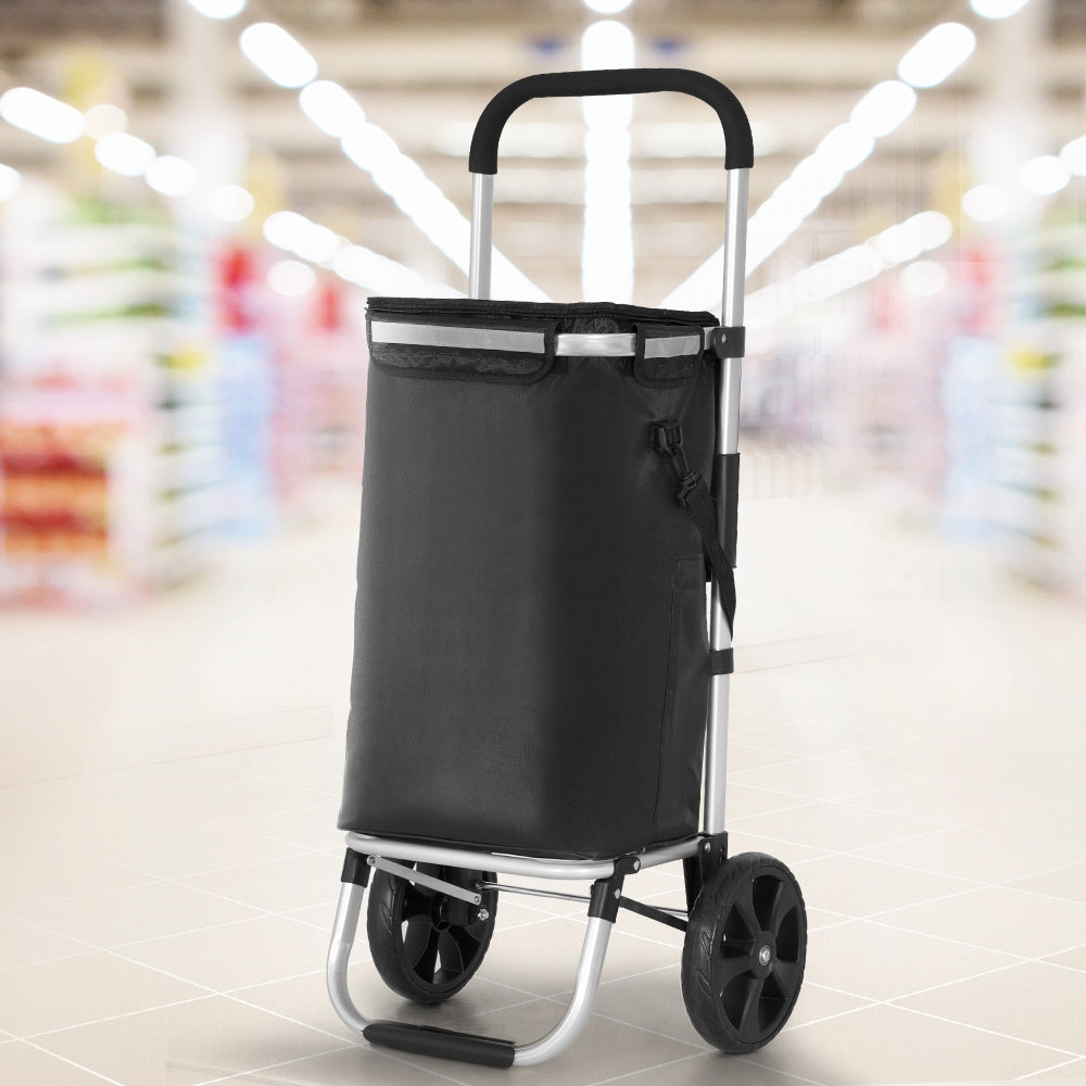 Marlook Foldable Shopping Cart Trolley Grocery Storage Portable Aluminum 45KG