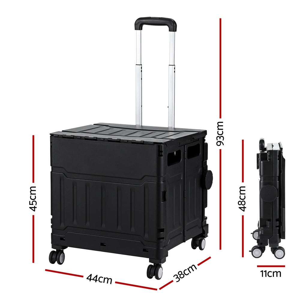 Marlook Shopping Trolley Cart 75L Foldable Black