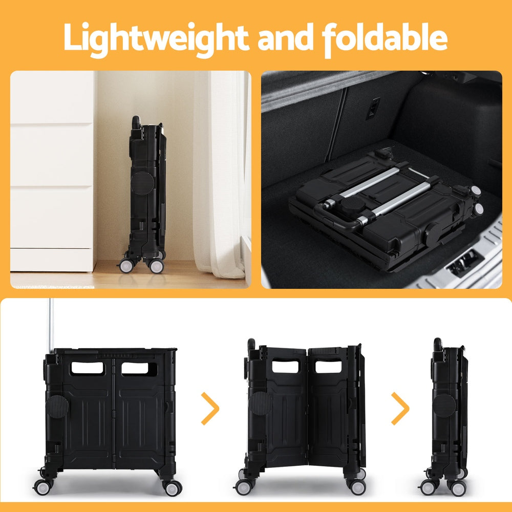 Marlook Shopping Trolley Cart 75L Foldable Black