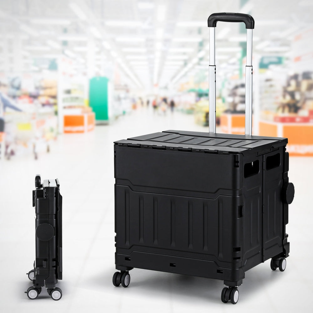 Marlook Shopping Trolley Cart 75L Foldable Black