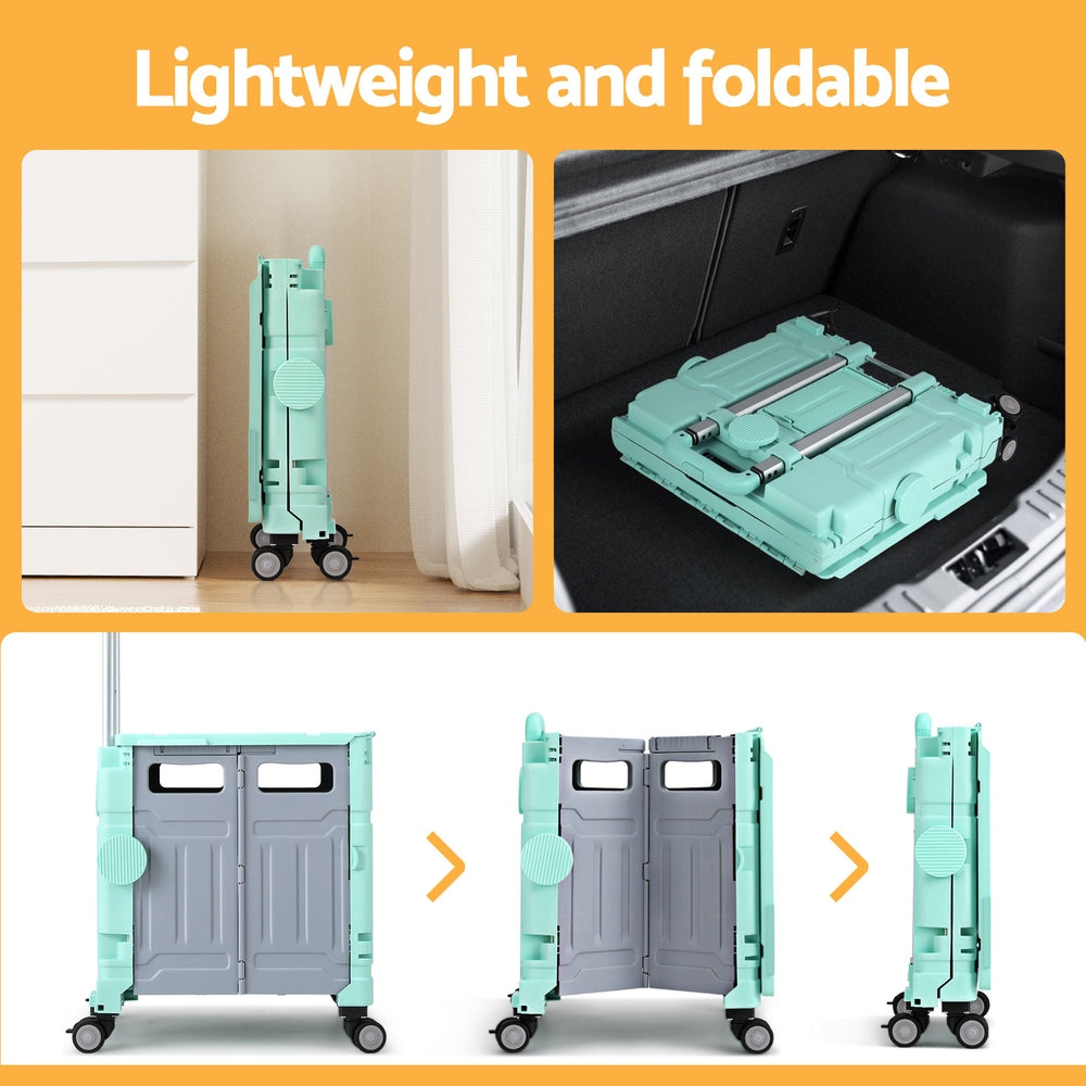 Marlook Shopping Trolley Cart 75L Foldable Green