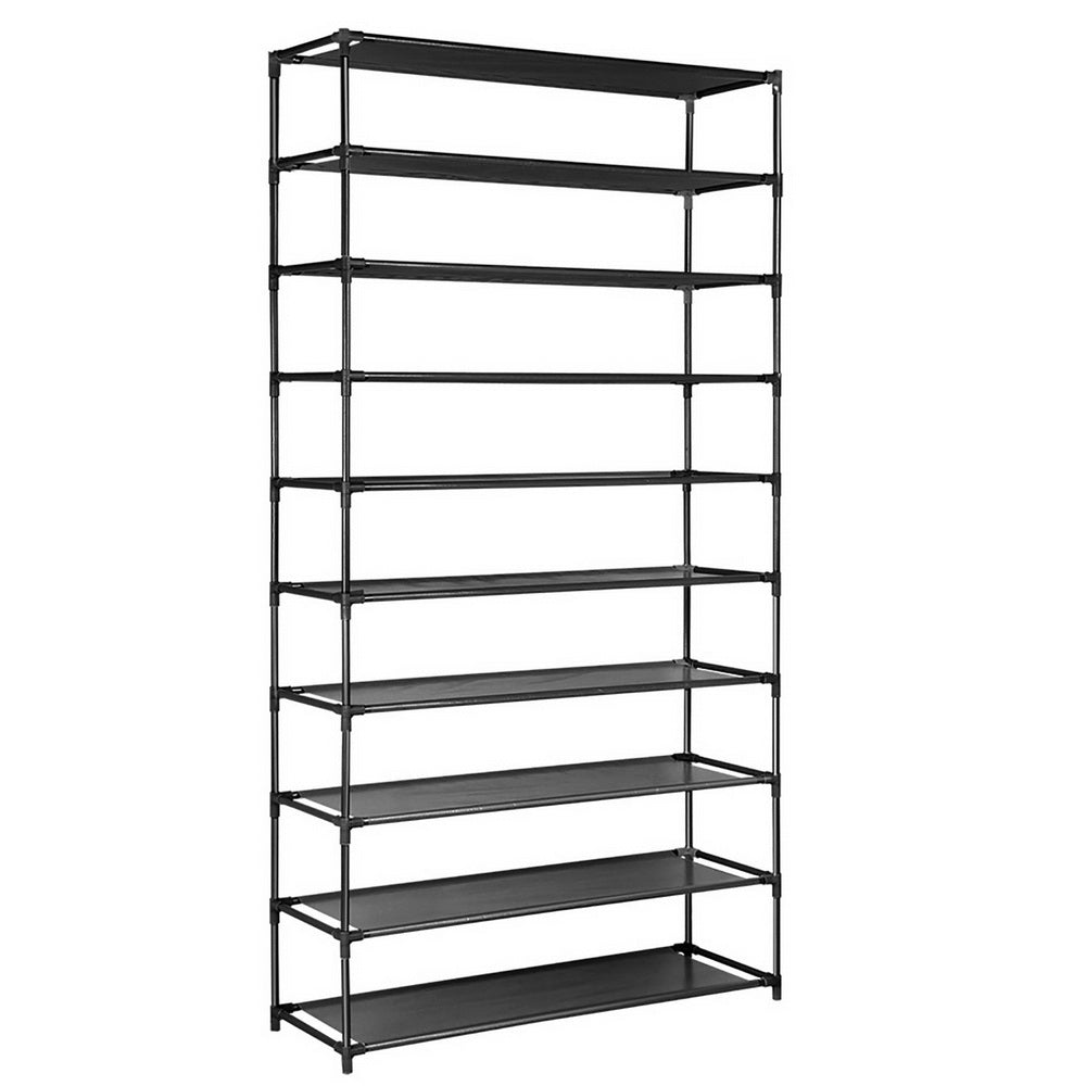 Marlook Shoe Rack Cabinet Stackable 50 Pairs 10-Tier Black