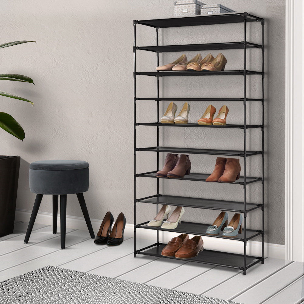 Marlook Shoe Rack Cabinet Stackable 50 Pairs 10-Tier Black
