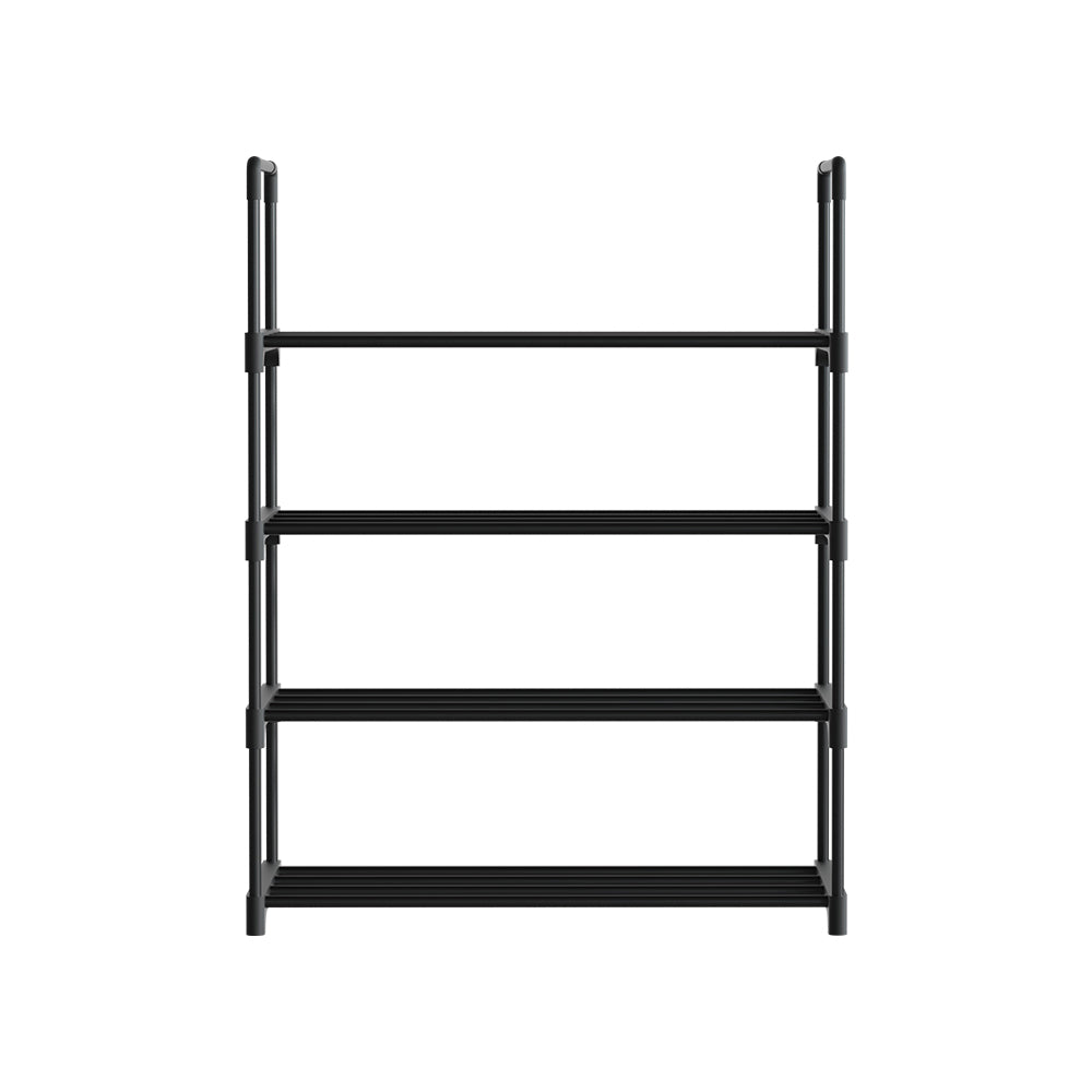 Marlook Shoe Rack Cabinet Stackable 4-tier 12 Pairs Black