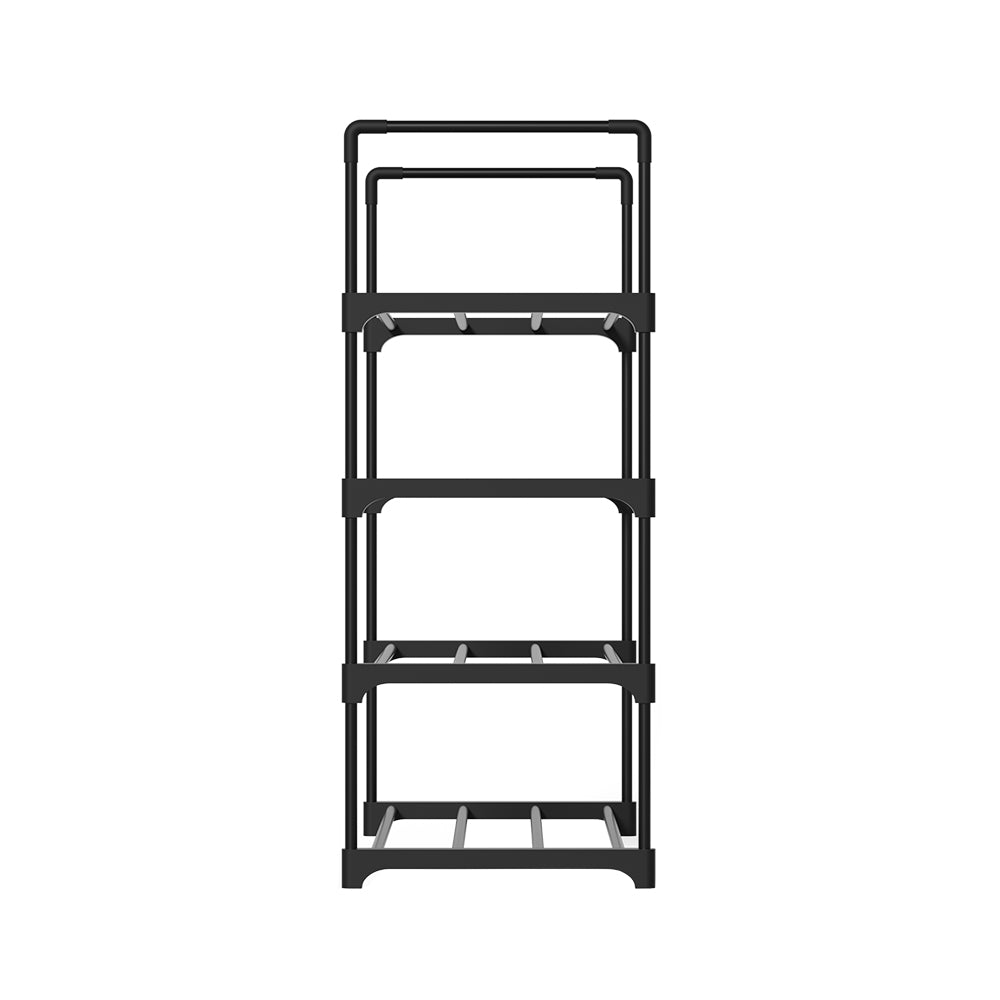 Marlook Shoe Rack Cabinet Stackable 4-tier 12 Pairs Black