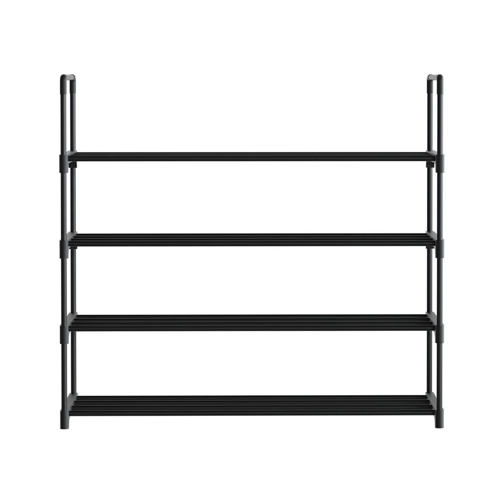 Marlook Shoe Rack 4-tier 16 Pairs Stackable Black