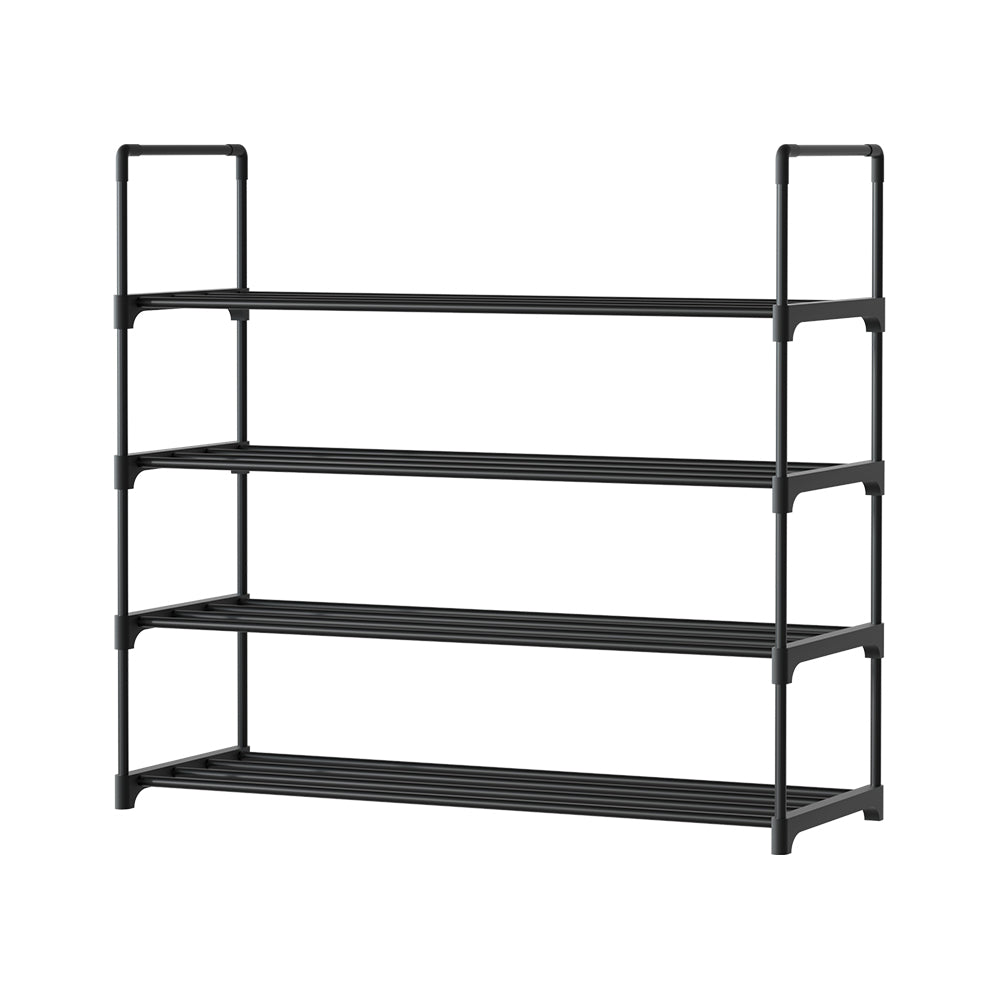 Marlook Shoe Rack 4-tier 16 Pairs Stackable Black