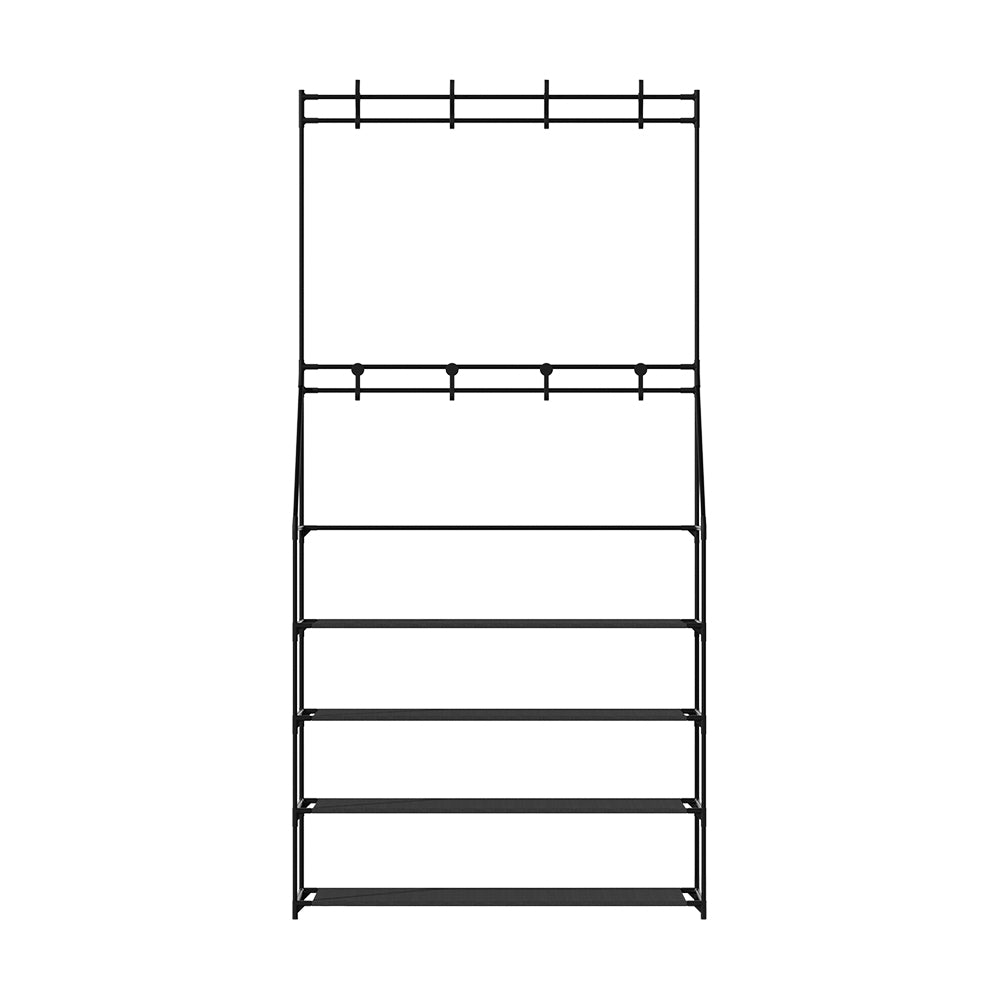 Marlook Shoe Rack Hall Tree 16 Pairs Black