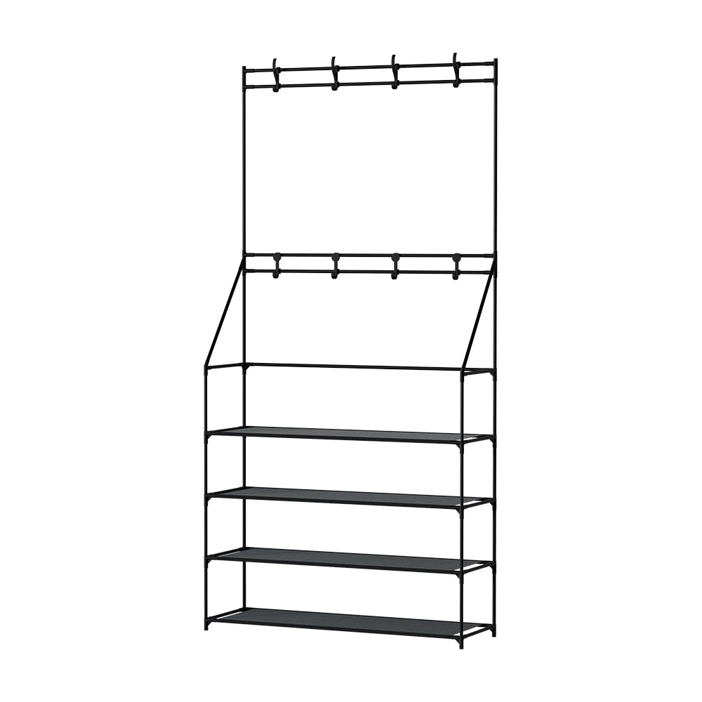 Marlook Shoe Rack Hall Tree 16 Pairs Black