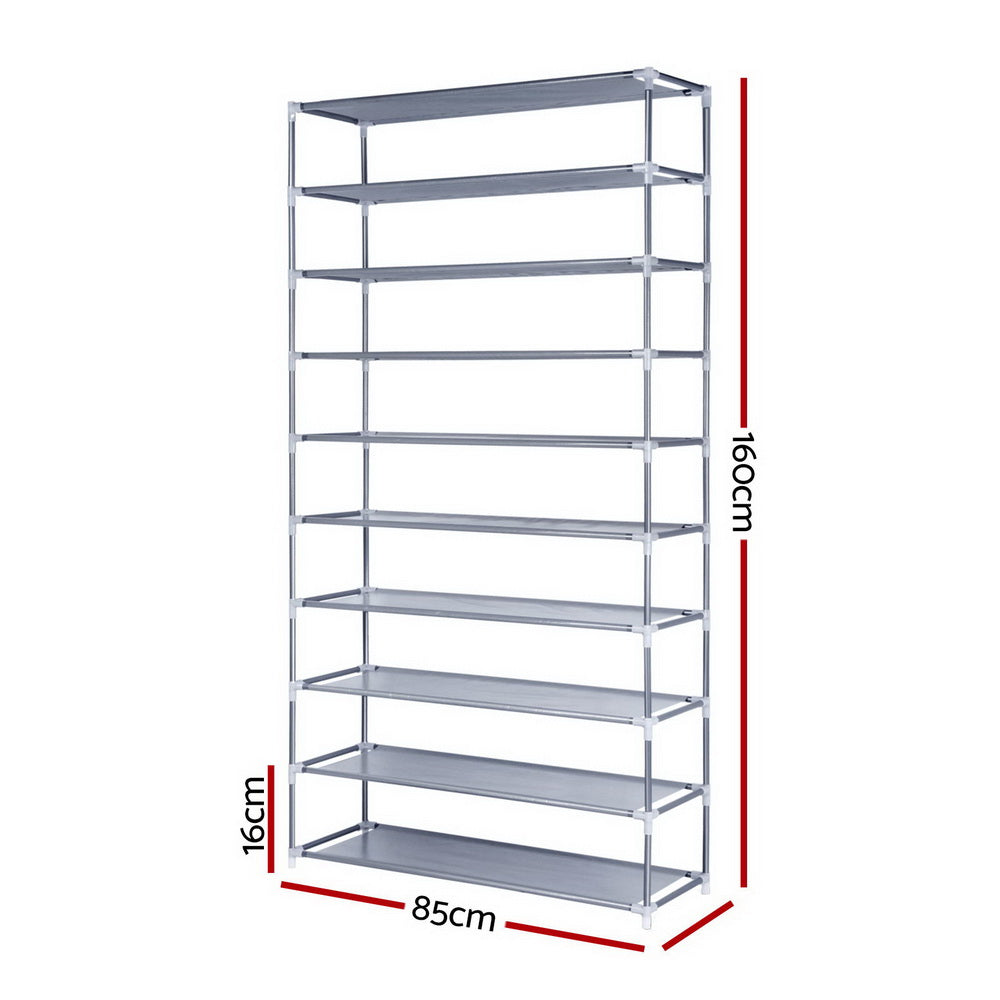 Marlook Shoe Rack Cabinet Stackable 10-Tier Grey