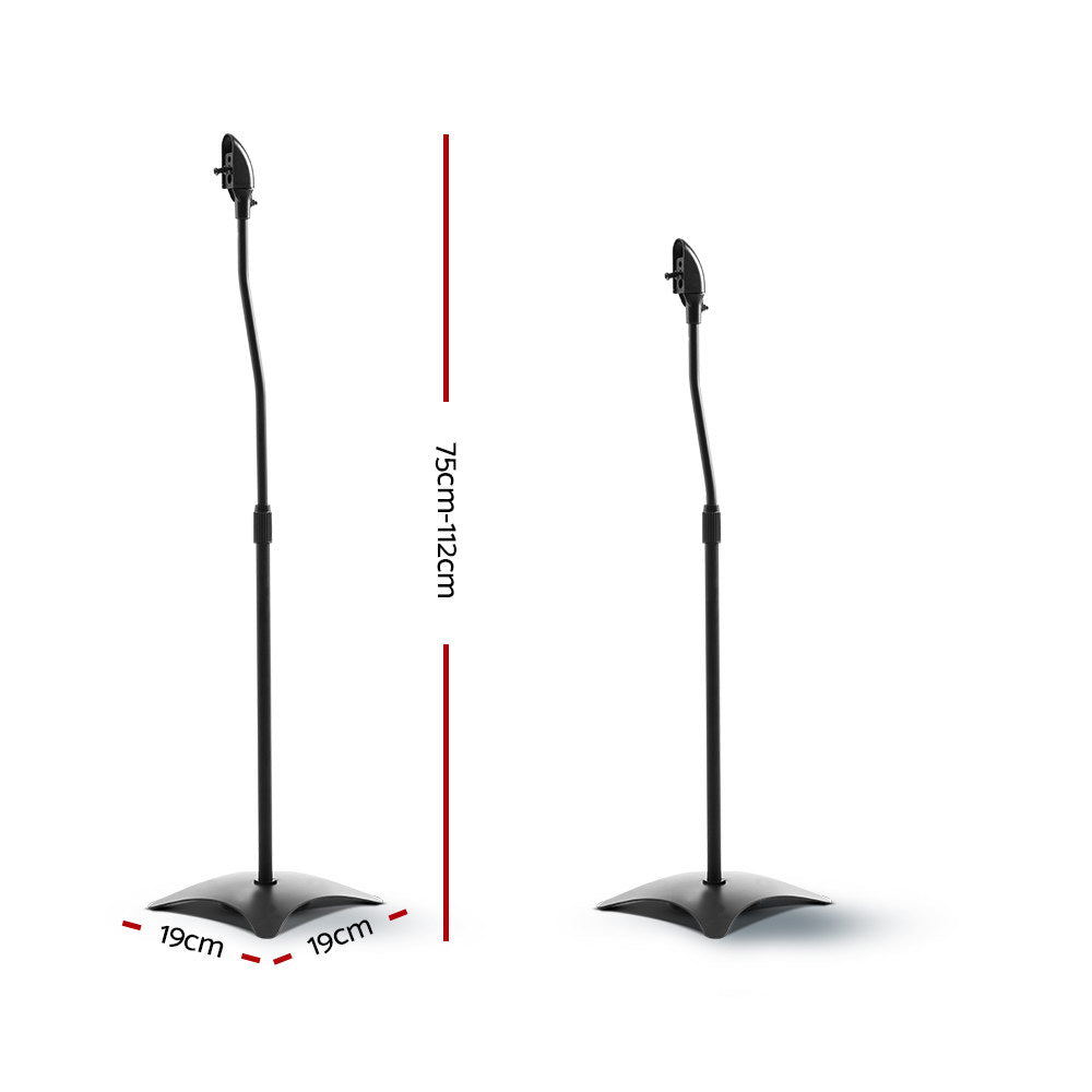 Marlook Speaker Stand 75-112cm Adjustable Height Surround Sound Studio Home 2pcs