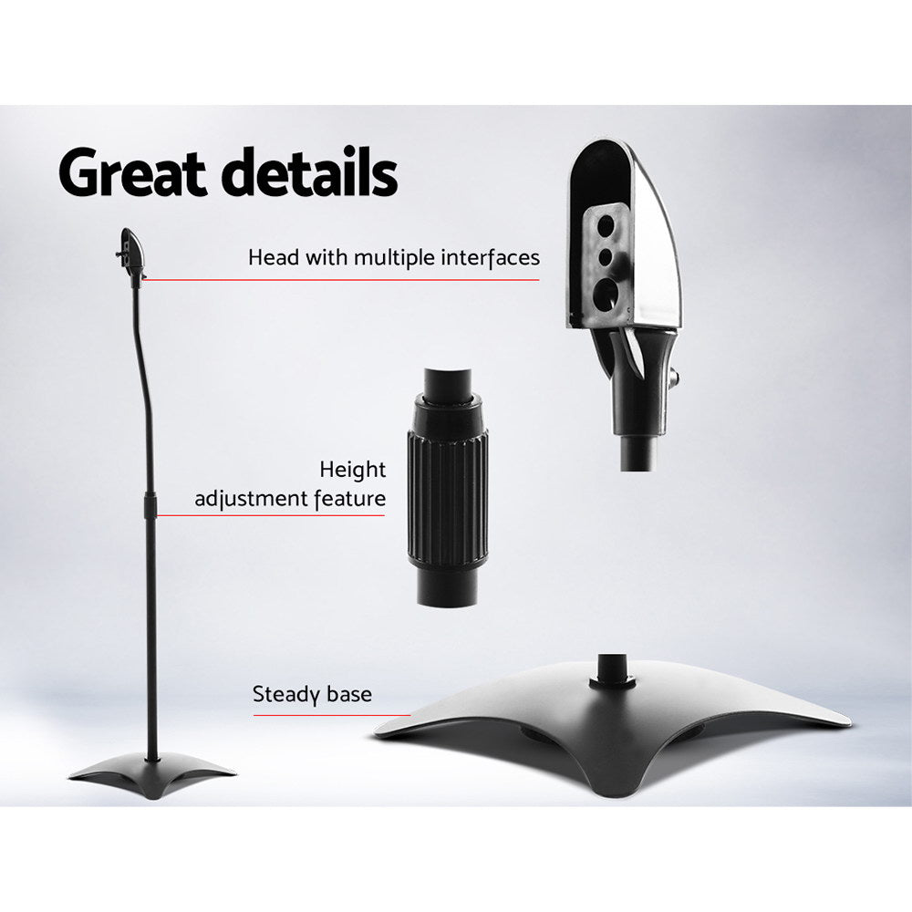 Marlook Speaker Stand 75-112cm Adjustable Height Surround Sound Studio Home 2pcs