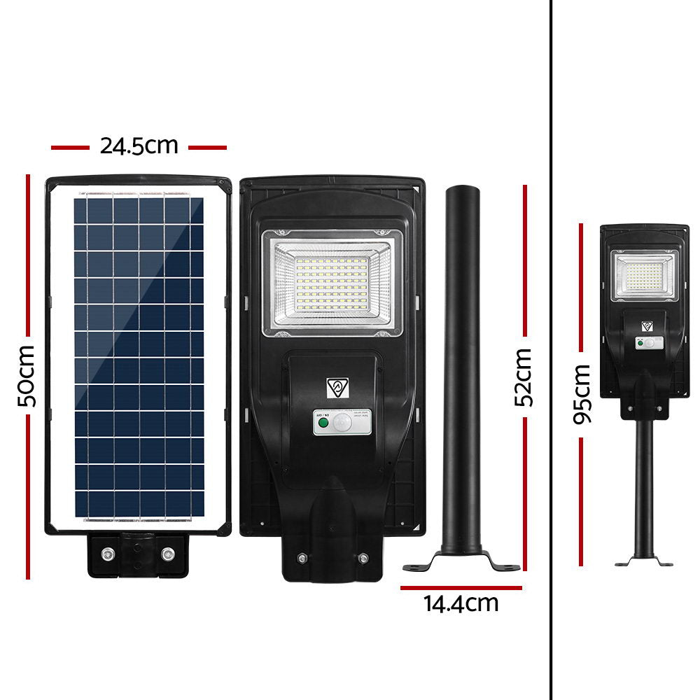 Marlook 80 LED Solar Street Light 90W Flood Motion Sensor Remote Outdoor Wall Lamp x2