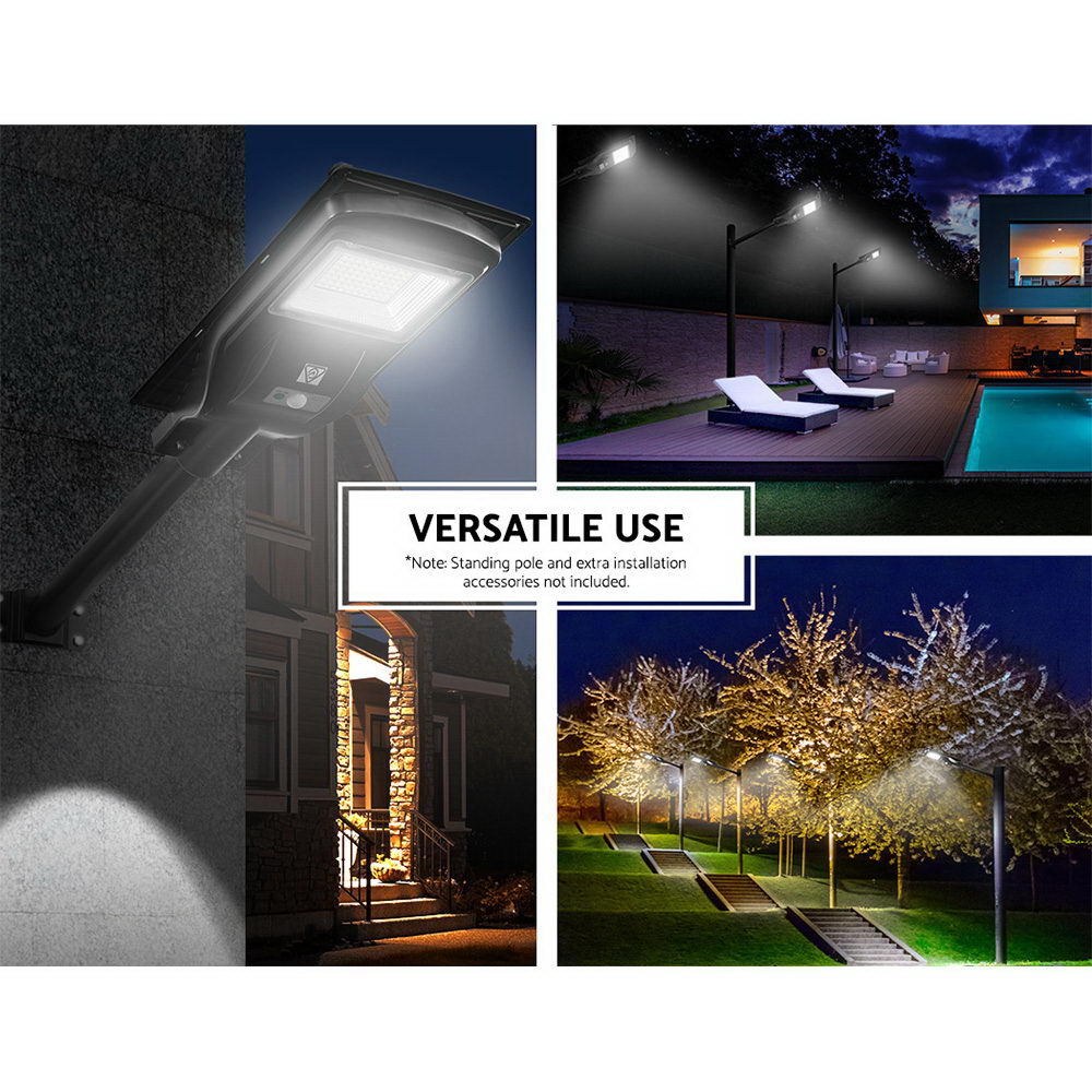 Marlook 80 LED Solar Street Light 90W Flood Motion Sensor Remote Outdoor Wall Lamp x2
