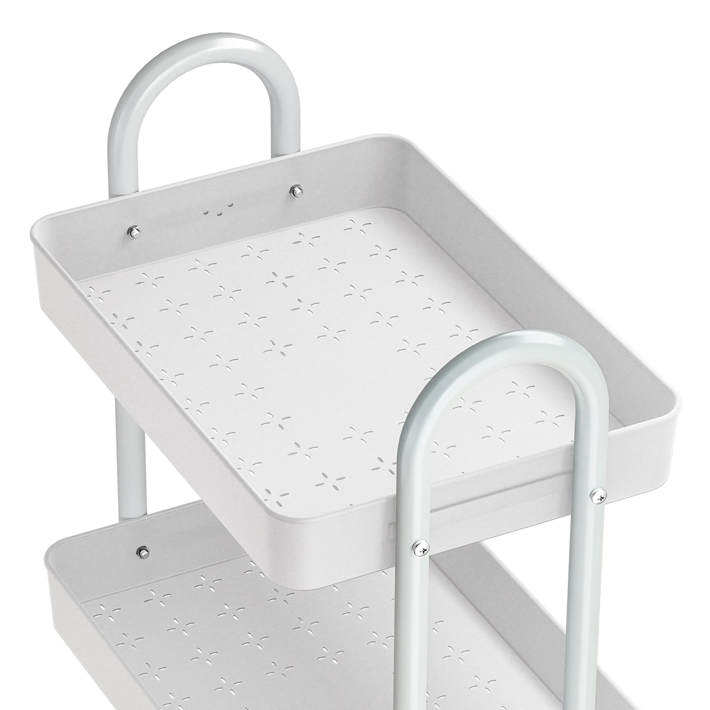 Marlook Storage Trolley Kitchen Cart 3 Tiers Rack Shelf Organiser Wheels White