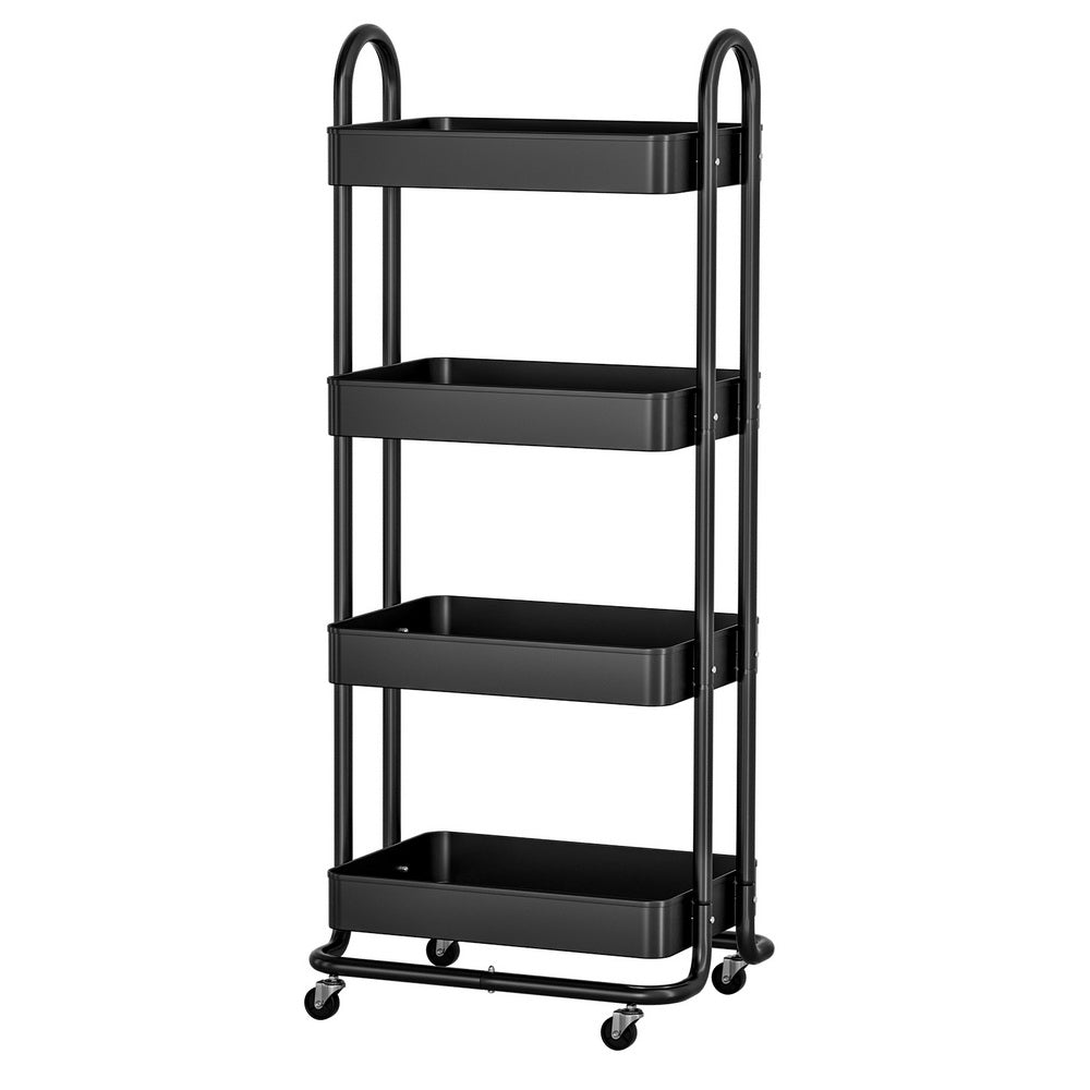 Marlook Storage Trolley Kitchen Cart 4 Tiers Black