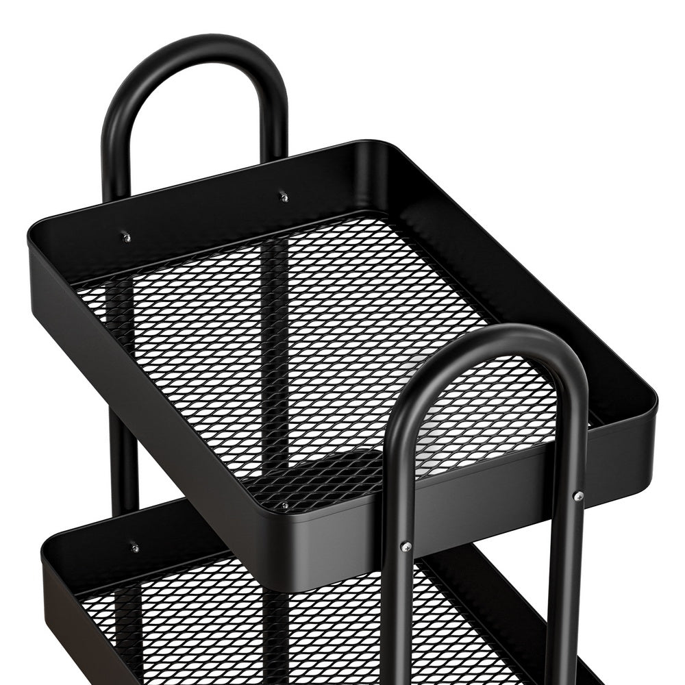 Marlook Storage Trolley Kitchen Cart 4 Tiers Black