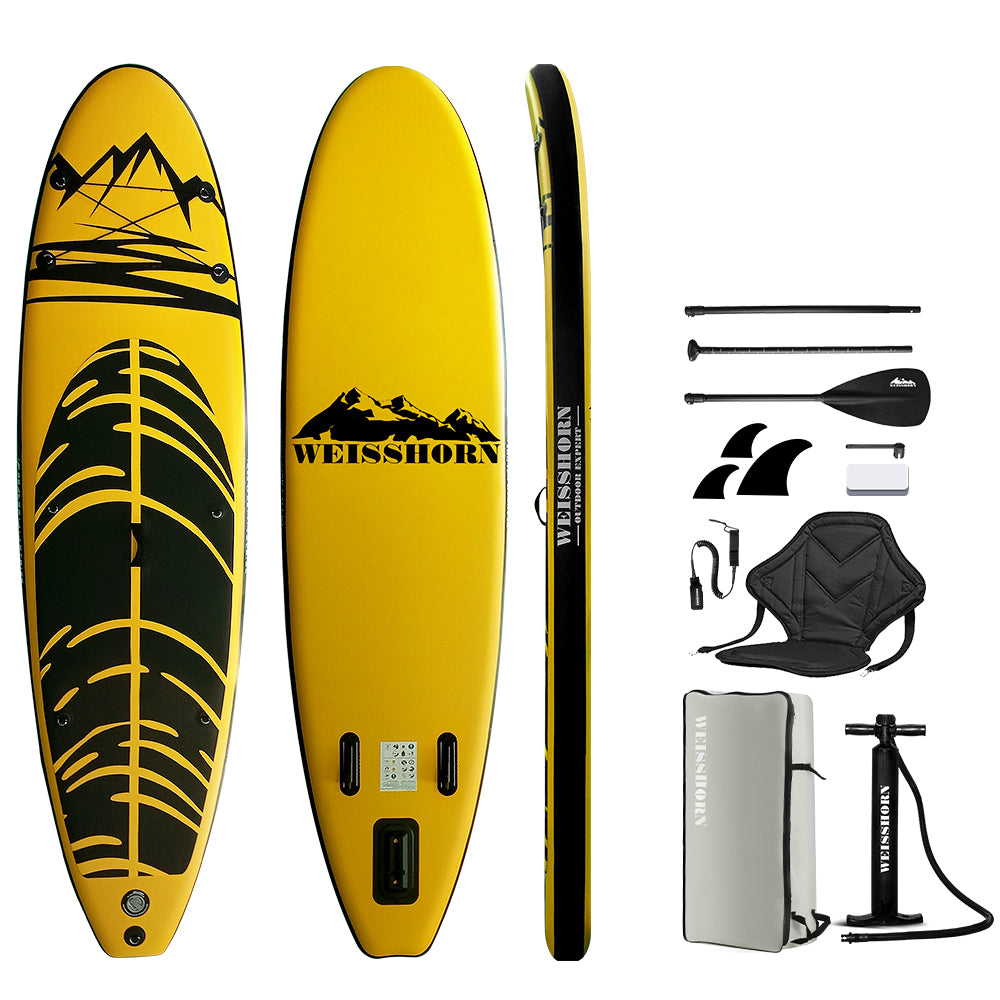 Marlook Stand Up Paddle Board 10.6ft Inflatable SUP Surfboard Paddleboard Kayak Surf Yellow