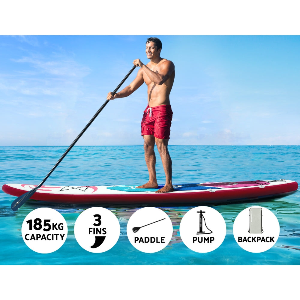 Marlook Stand Up Paddle Board 11ft Inflatable SUP Surfboard Paddleboard Kayak Surf Pink
