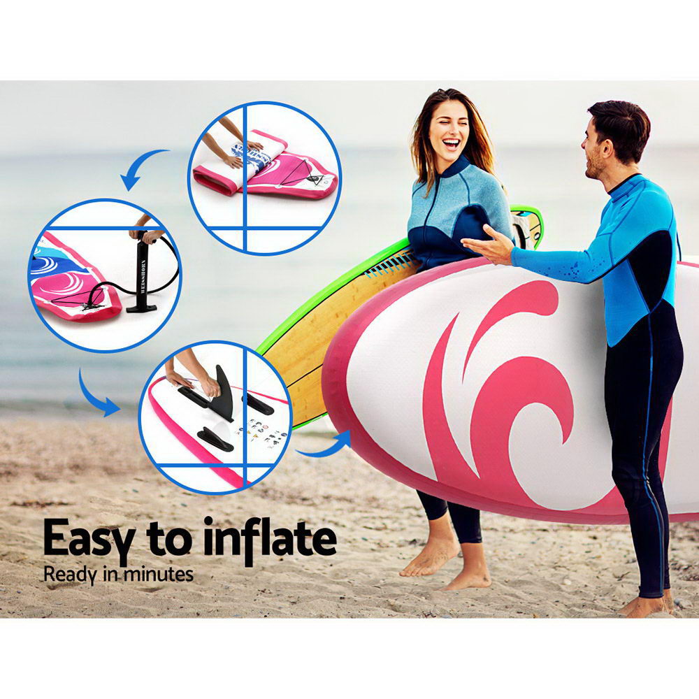 Marlook Stand Up Paddle Board 11ft Inflatable SUP Surfboard Paddleboard Kayak Surf Pink