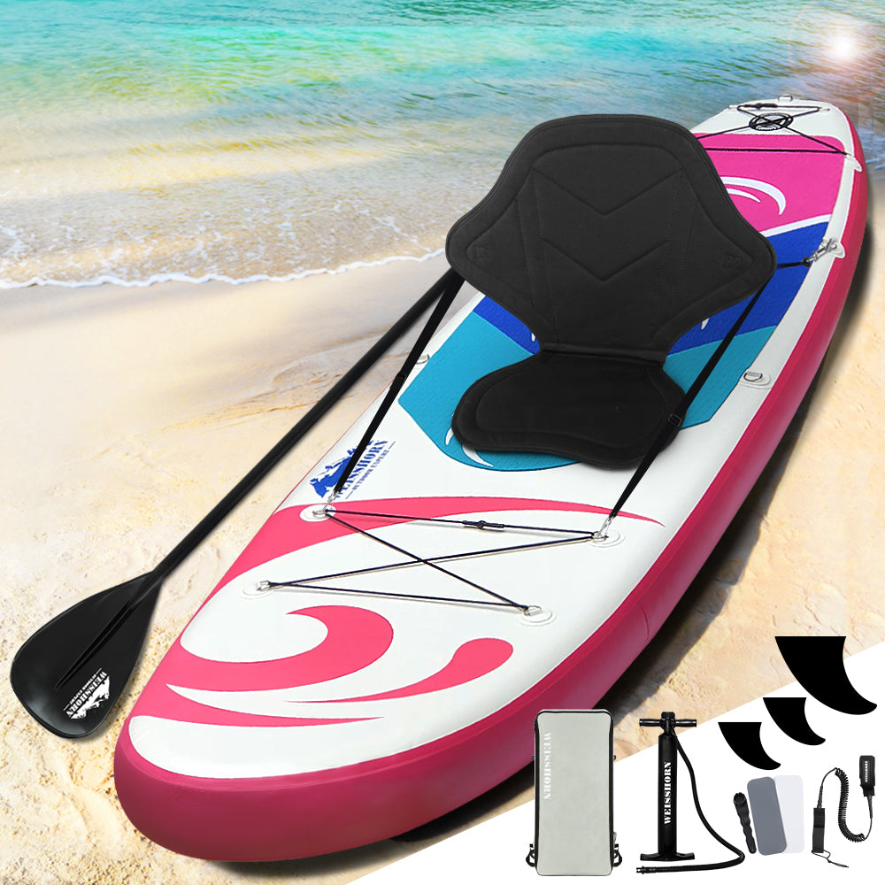 Marlook Stand Up Paddle Board 11ft Inflatable SUP Surfboard Paddleboard Kayak Surf Pink