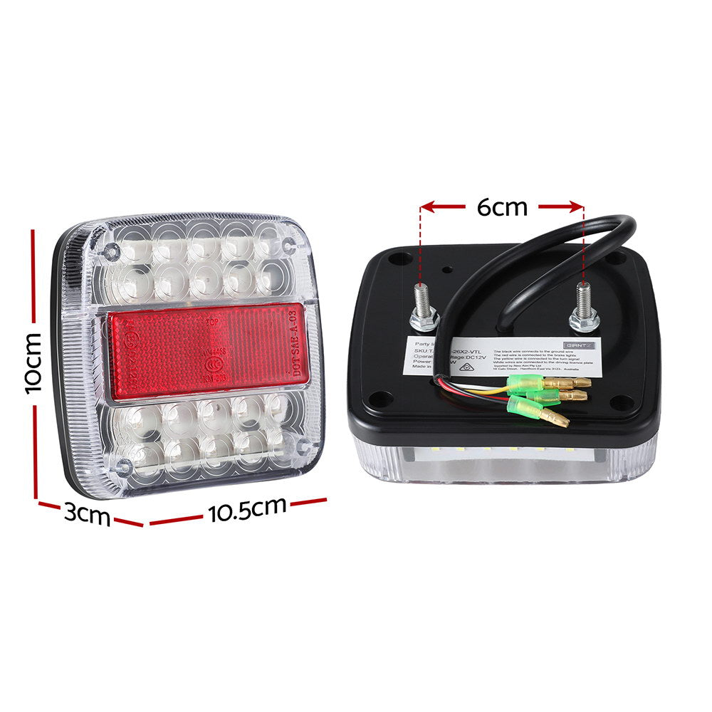 Marlook Pair 26 LED Tail Lights Stop Reverse Indicator 12V Ute Trailer Truck