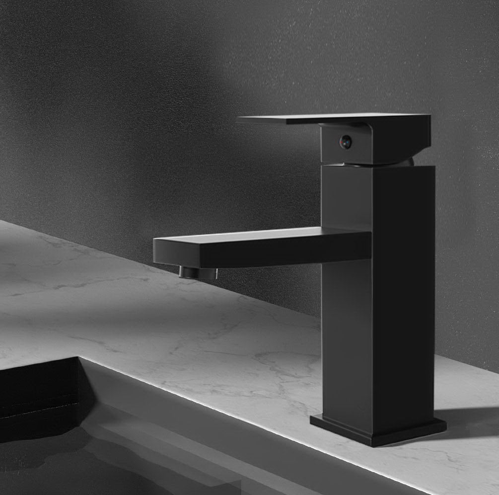 Marlook Bathroom Basin Mixer Tap Square Faucet Vanity Laundry Black