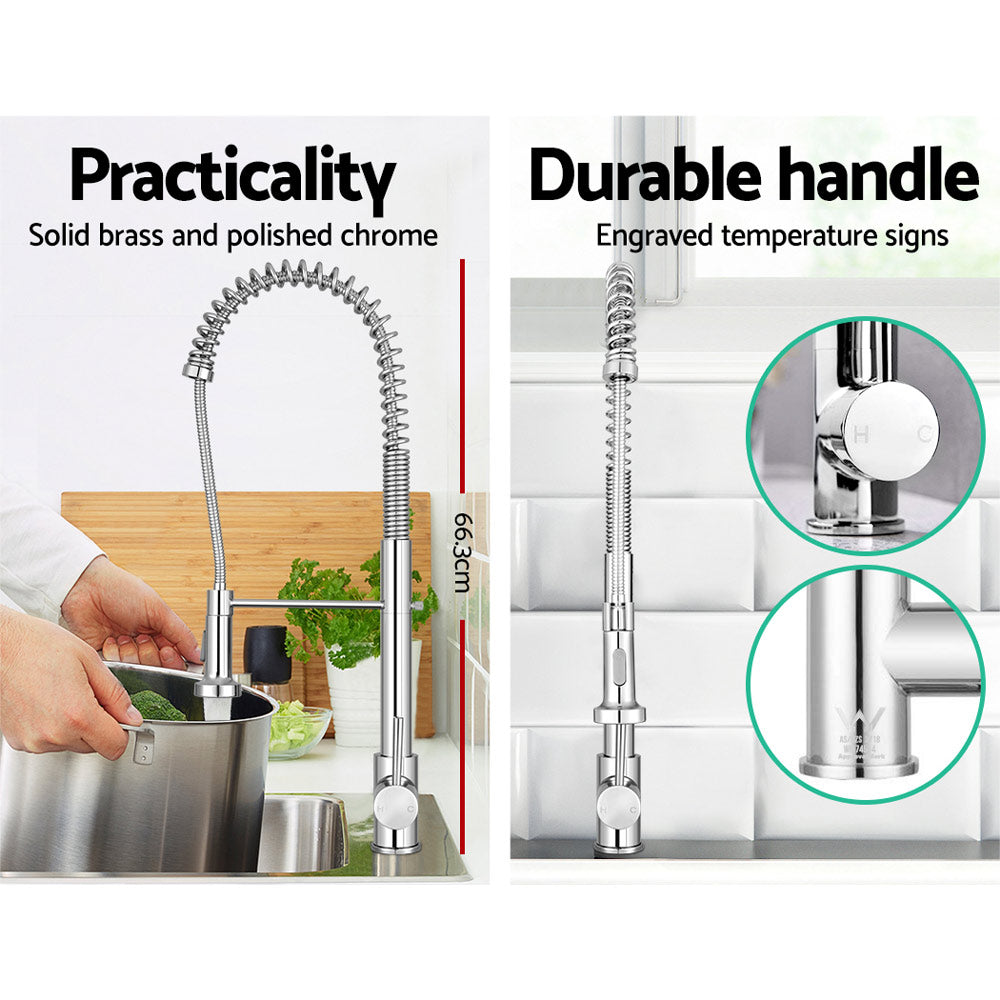 Marlook Kitchen Mixer Tap Pull Down 2 Modes Sink Faucet Basin Laundry Chrome