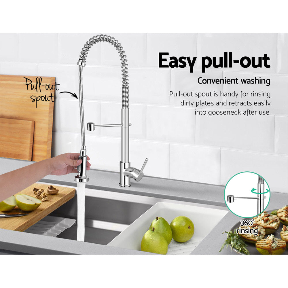 Marlook Kitchen Mixer Tap Pull Down 2 Modes Sink Faucet Basin Laundry Chrome