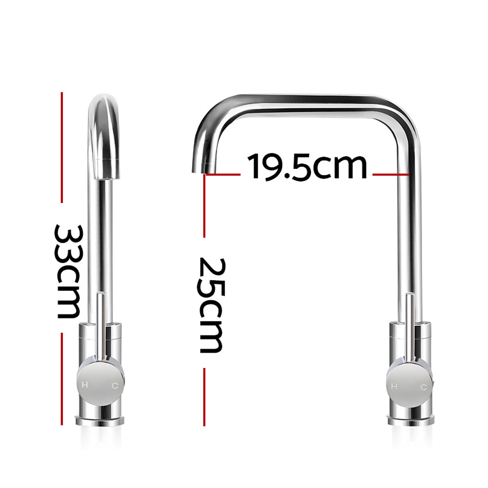 Marlook Kitchen Mixer Tap Mixer Rectangle Sink Faucet Basin Laundry Chrome
