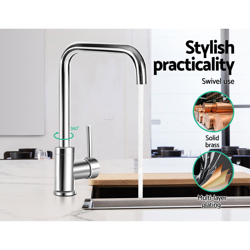 Marlook Kitchen Mixer Tap Mixer Rectangle Sink Faucet Basin Laundry Chrome