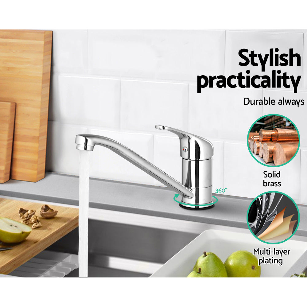 Marlook Kitchen Mixer Tap Mixer Long Spout Sink Faucet Basin Laundry Chrome
