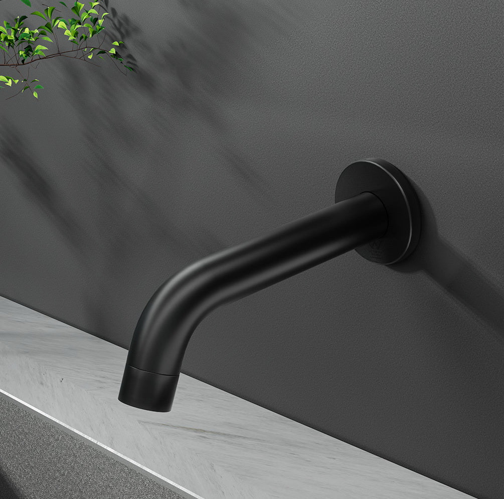 Marlook Bathroom Mixer Spout Wall Bath Tap Round Shower Bathtub Black