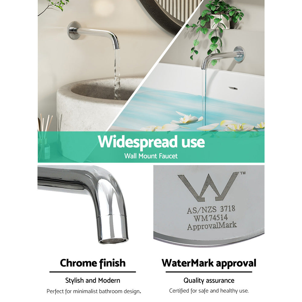 Marlook Bathroom Mixer Spout Wall Bath Tap Round Shower Bathtub Chrome