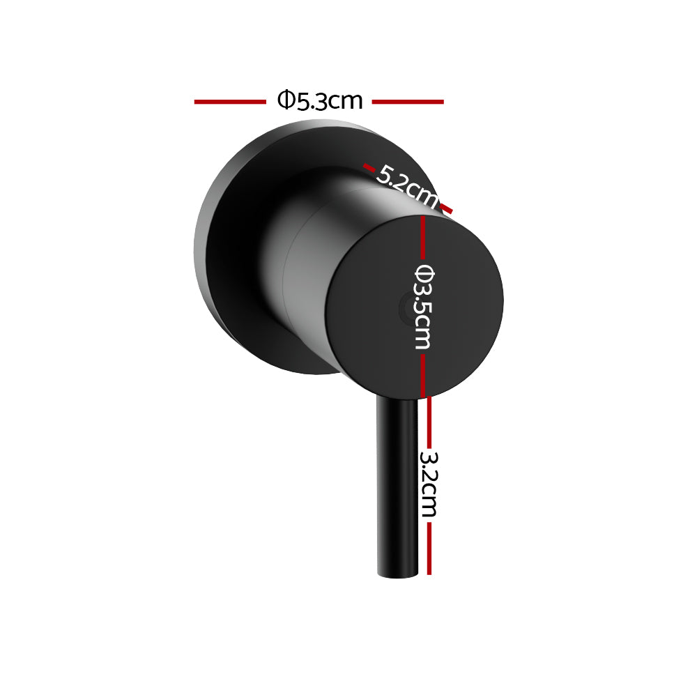 Marlook Basin Twin Tap Wall Round Brass Faucet Shower Bathtub Black