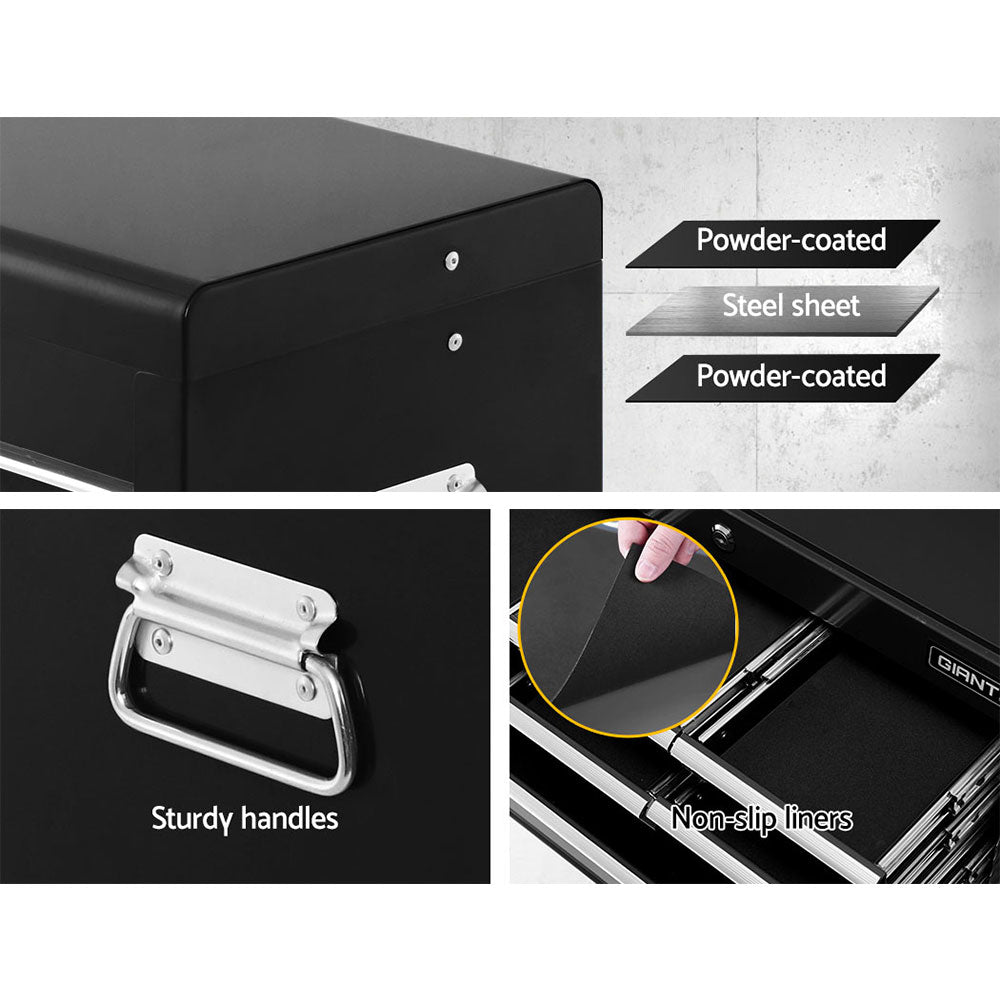 Marlook 10 Drawer Tool Box Cabinet Chest Toolbox Storage Garage Organiser Black