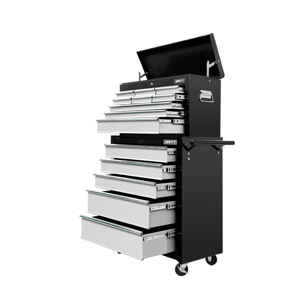 Marlook 14 Drawer Tool Box Cabinet Chest Mechanic Garage Storage Trolley Grey