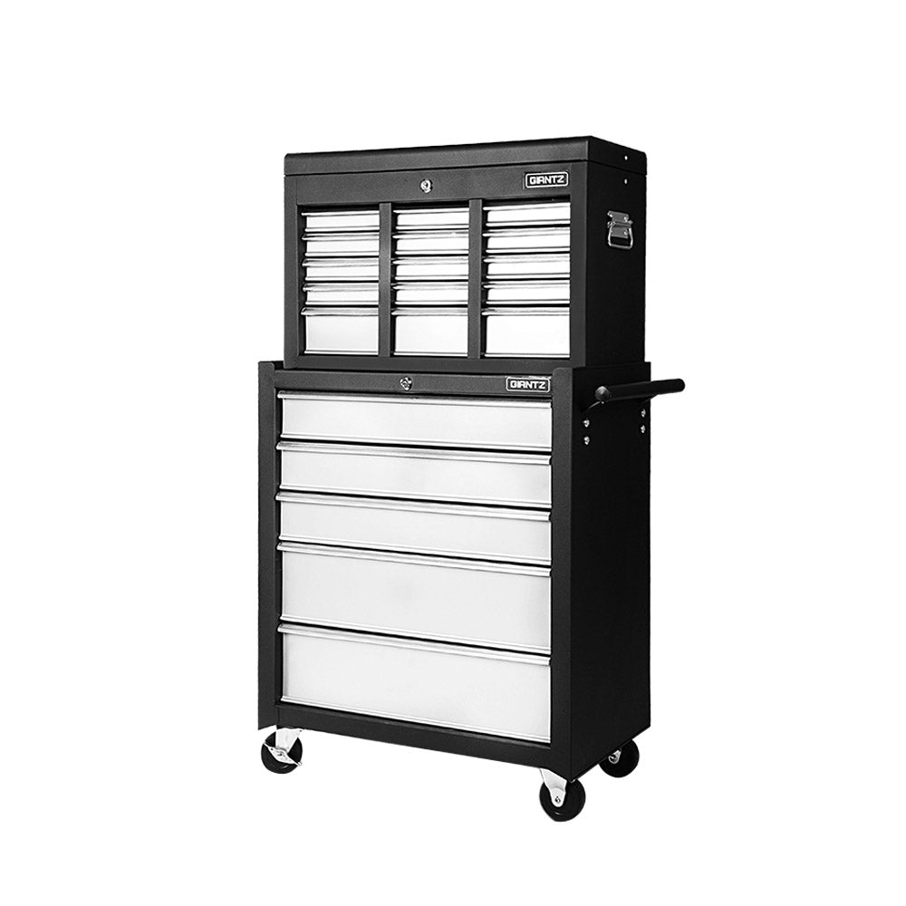 Marlook 14 Drawer Tool Box Cabinet Chest Mechanic Garage Storage Trolley Grey