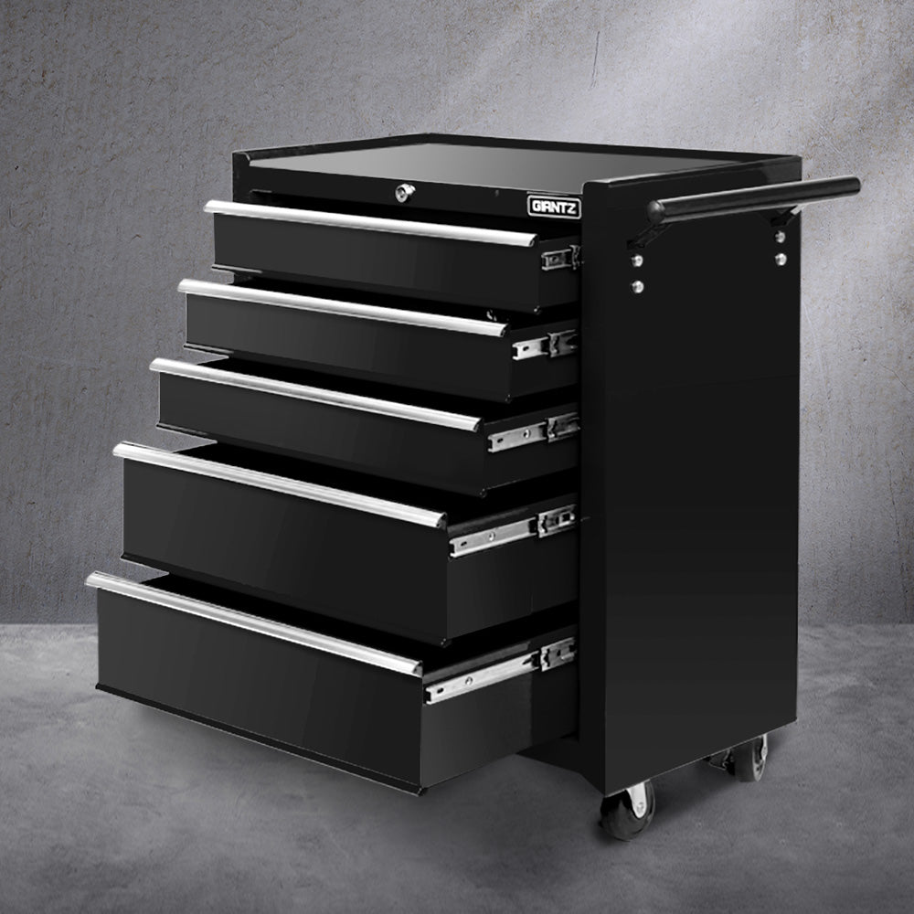 Marlook 5 Drawer Tool Box Cabinet Chest Trolley Box Garage Storage Toolbox Black