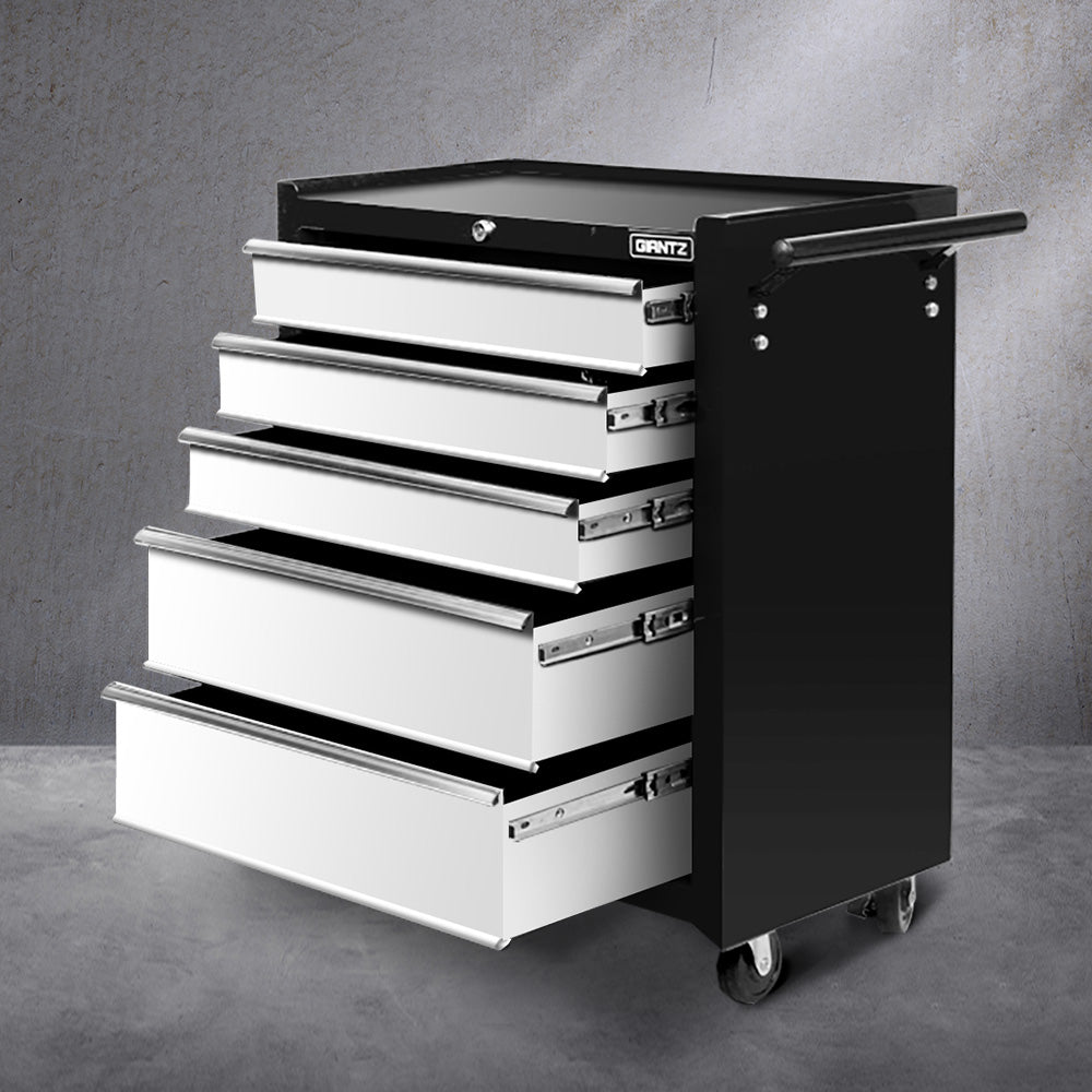 Marlook 5 Drawer Tool Box Cabinet Chest Trolley Box Garage Storage Toolbox Grey