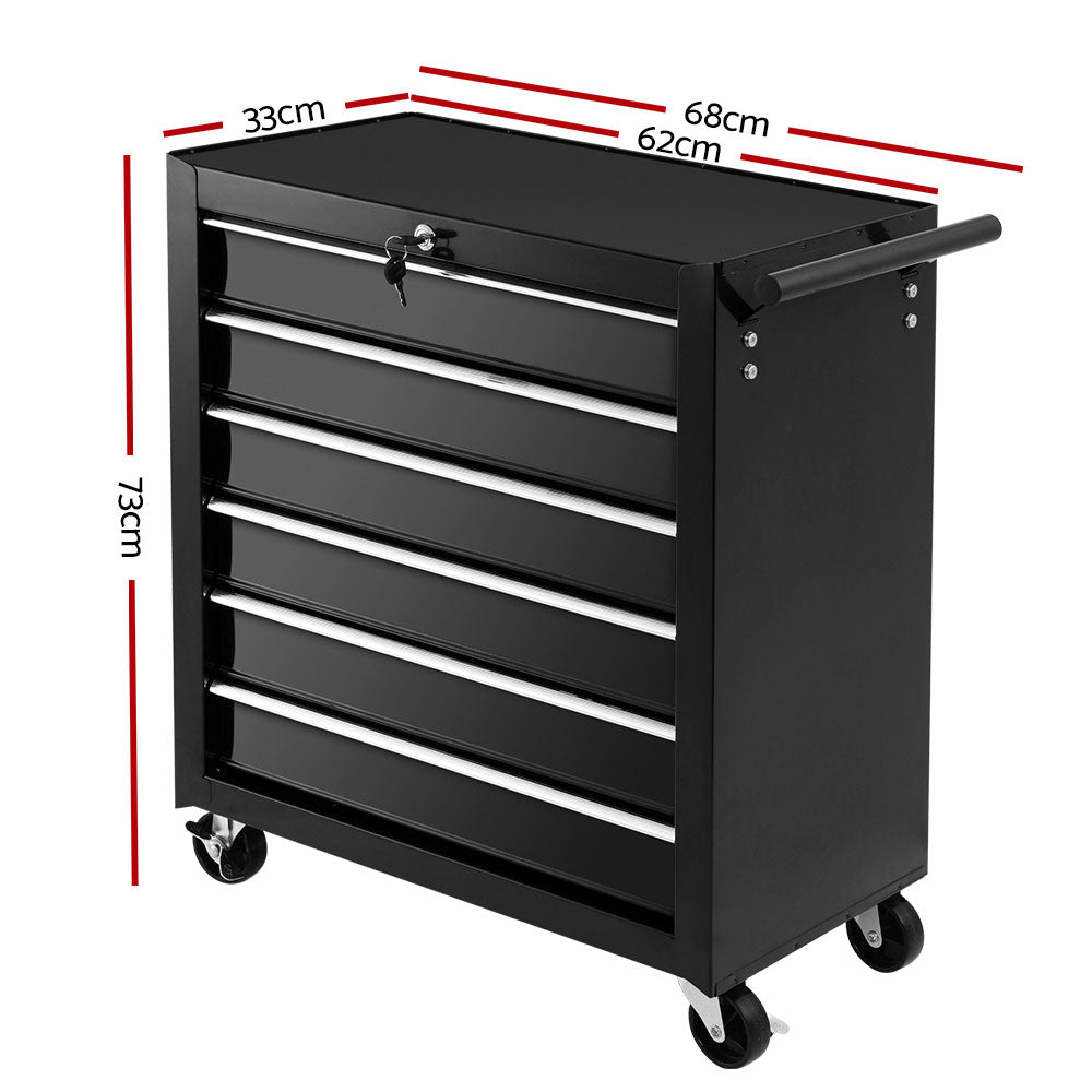 Marlook 6 Drawer Tool Box Cabinet Chest Trolley Cart Garage Toolbox Storage