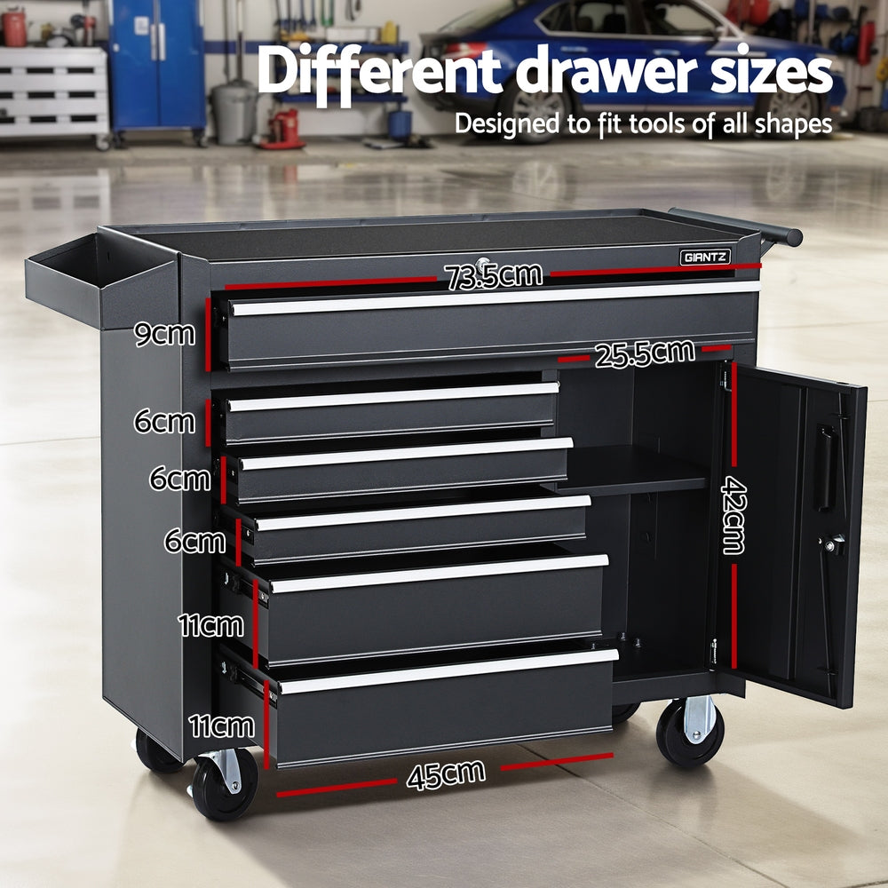 Marlook 6 Drawer Tool Box Chest Cabinet Toolbox Storage Garage Organiser Wheels